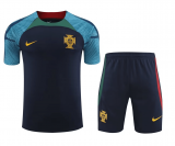 (Pre-Match) 22/23 Portugal Navy Soccer Training Suit Jersey + Short Mens