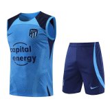 22/23 Atletico Madrid Light Blue Soccer Singlet + Shorts Mens