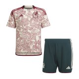 2022 Mexico Away Soccer Jersey + Shorts Kids
