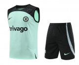 23/24 Chelsea Green Soccer Training Suit Singlet + Short Mens