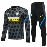 2020-21 Inter Milan Grey Man Soccer Training Tracksuit
