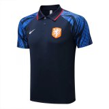 2022 Netherlands Navy Soccer Polo Jersey Mens