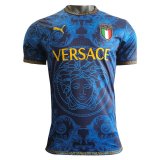(Match) 2022 Italy x Versace Special Edition Blue Soccer Jersey Mens