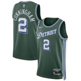 (CUNNINGHAM - 2) 22/23 Detroit Pistons Green Swingman Jersey City Edition Mens