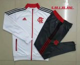21/22 Flamengo White Soccer Training Suit Jacket + Pants Mens