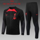 22/23 Liverpool Black Soccer Training Suit Jacket + Pants Kids
