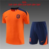 23/24 Netherlands Orange Soccer Training Suit Jersey + Short Kids