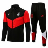 21/22 AC Milan Black Soccer Training Suit (Jacket + Pants) Mens