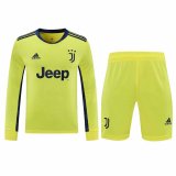 20/21 Juventus Goalkeeper Yellow Long Sleeve Man Soccer Jersey + Shorts Set