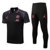 22/23 PSG Black Soccer Training Suit Polo + Pants Mens