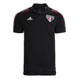 21/22 Sao Paulo FC Black Soccer Polo Jersey Mens