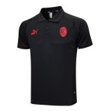 23/24 AC Milan Black Soccer Polo Jersey Mens