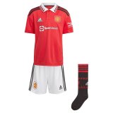 22-23 Manchester United Home Soccer Jersey + Shorts + Socks Kids
