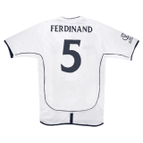 (Retro Ferdinand #5) 2002 England Home Soccer Jersey Mens