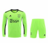 20/21 Ajax Goalkeeper Green Long Sleeve Man Soccer Jersey + Shorts Set