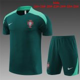 23/24 Portugal Green Soccer Training Suit Jersey + Short Kids