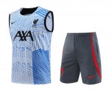 23/24 Liverpool Blue Soccer Training Suit Singlet + Short Mens