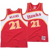 (WILKINS - 21) 1986-87 Atlanta Hawks Dominique Wilkins Red Hardwood Classics Swingman Jersey Mens