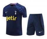 23/24 Tottenham Hotspur Navy Soccer Training Suit Jersey + Short Mens