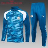 23/24 Manchester City Blue Soccer Training Suit Sweatshirt + Pants Kids
