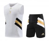 23/24 Juventus White Soccer Training Suit Singlet + Short Mens