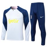 23/24 Tottenham Hotspur Light Grey Soccer Training Suit Sweatshirt + Pants Mens