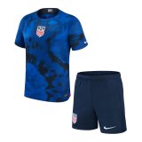 2022 USA Away Soccer Jersey + Shorts Kids