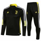 21/22 Juventus Black - Yellow Soccer Training Suit Mens