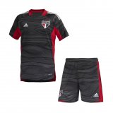 21/22 Sao Paulo FC Black Goalkeeper Soccer Jersey + Short Kids