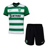 22/23 Sporting Portugal Home Soccer Kit Jersey + Short Kids