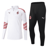 2020-21 AC Milan White Man Soccer Training Tracksuit Half Zip