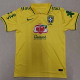 2022 Brazil Yellow Soccer Polo Jersey Mens
