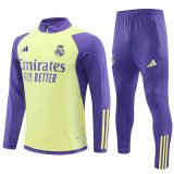 23/24 Real Madrid Yellow - Purple Soccer Training Suit Mens