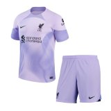 22/23 Liverpool Goalkeeper Purple Soccer Kit Jersey + Short Kids