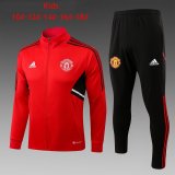 22/23 Manchester United Red Soccer Training Suit Jacket + Pants Kids
