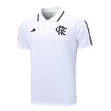 23/24 Flamengo White Soccer Polo Jersey Mens