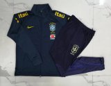 2022 Brazil Black Soccer Training Suit Jacket + Pants Mens