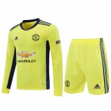 20/21 Manchester United Goalkeeper Yellow Long Sleeve Man Soccer Jersey + Shorts Set