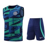 22/23 Inter Milan Green Soccer Singlet + Shorts Mens