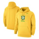 2022 Brazil Yellow Pullover Hoodie Soccer Sweatshirt Mens