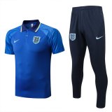 22/23 England Blue Soccer Training Suit Polo + Pants Mens