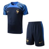 2022 France Royal Soccer Jersey + Shorts Mens