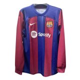 (Long Sleeve) 23/24 Barcelona Home Soccer Jersey Mens