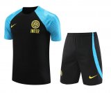 23/24 Inter Milan Black Soccer Training Suit Jersey + Short Mens