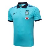 2023 Brazil Blue Soccer Polo Jersey Mens