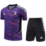 23/24 Juventus Purple Soccer Training Suit Jersey + Short Mens