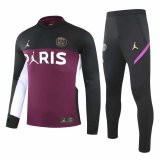 20/21 PSG x Jordan Purple - Black Men Soccer Training Suit