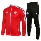 21/22 Bayern Munich Red Soccer Training Suit Jacket + Pants Mens
