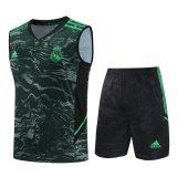 23/24 Real Madrid Green Soccer Training Suit Singlet + Short Mens