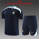 23/24 France Royal Soccer Training Suit Jersey + Short Kids